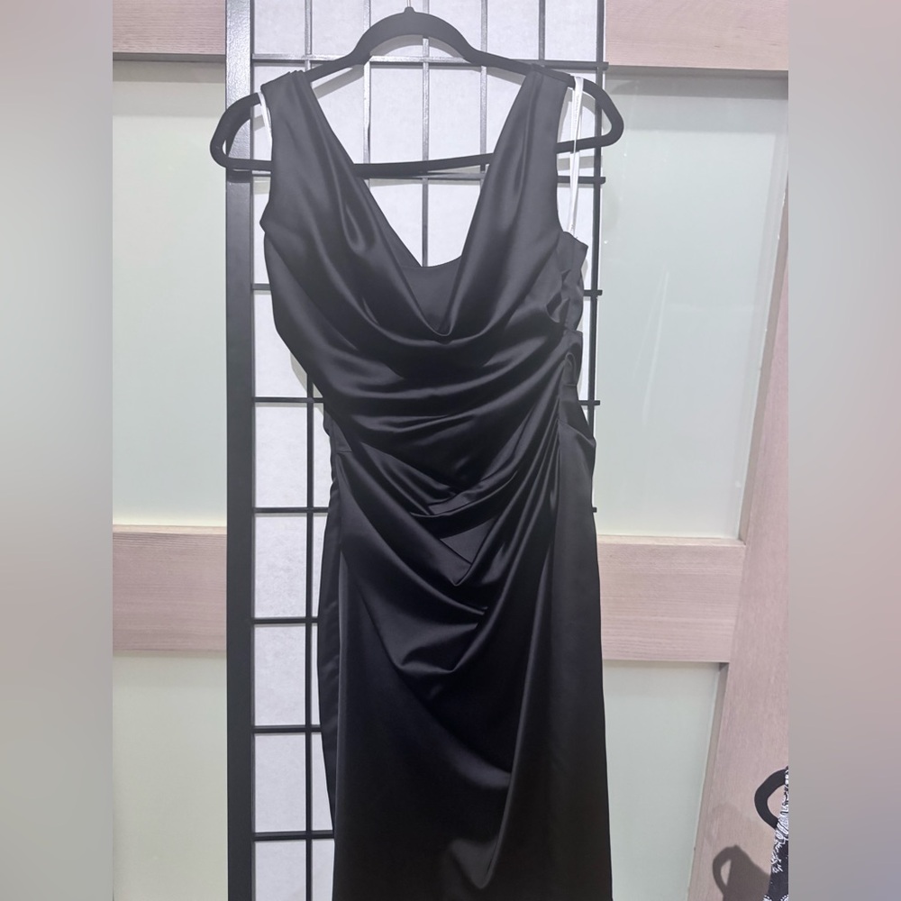 Elegant Black Satin Dress